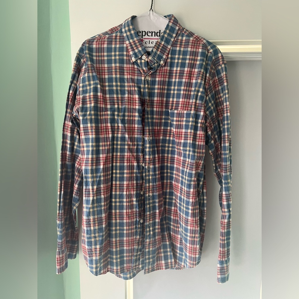 J. Crew Red and Blue Plaid Casual Shirt